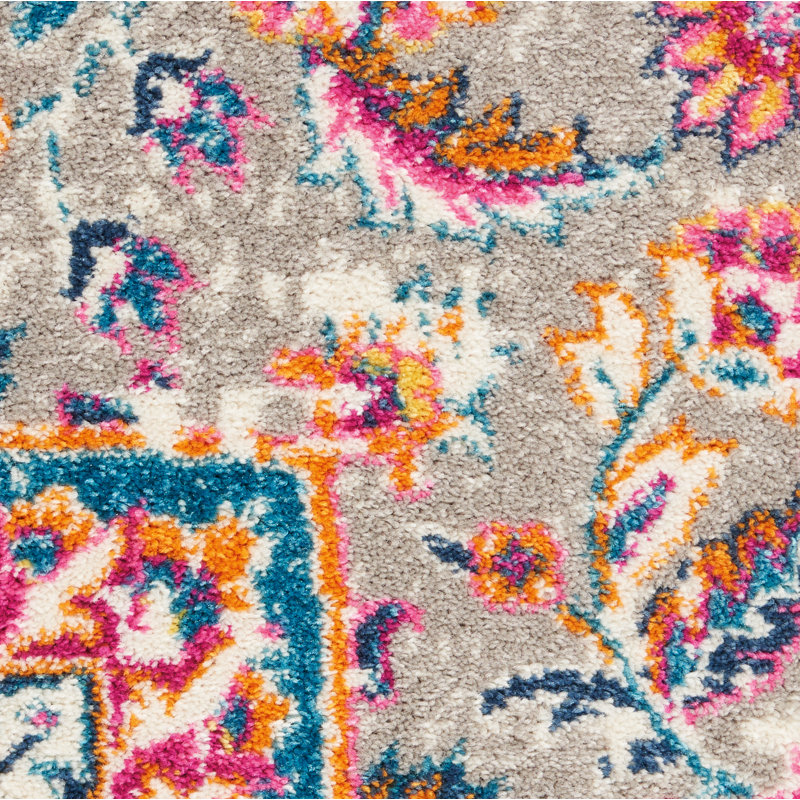 Langley Street Eilidh Power Loom Grey/Pink Area Rug & Reviews Wayfair